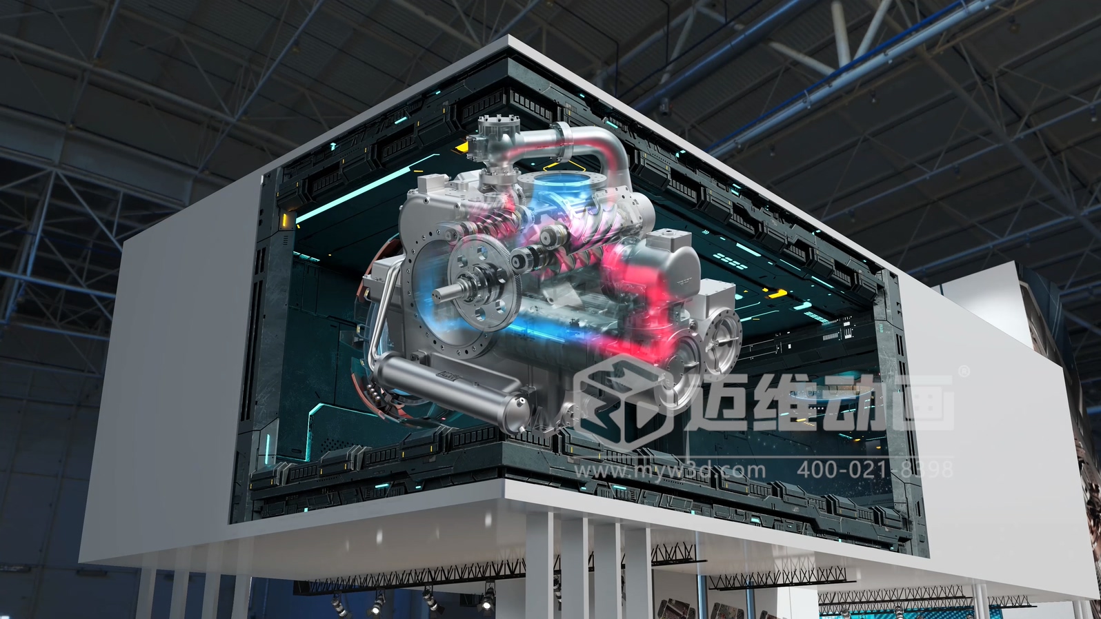 裸眼3D動畫震撼來襲，開啟空壓機炸裂視覺之旅！(圖1)