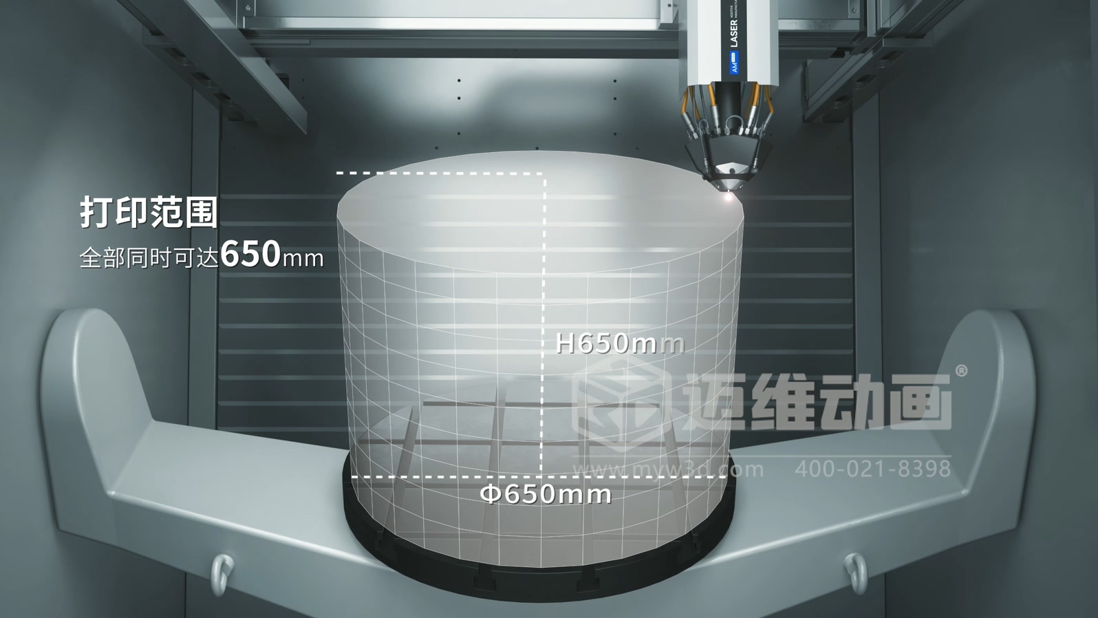 想讓客戶秒懂你的 3D 打印機？用三維動畫展示激光送絲設備生產工藝，接單更輕松(圖1)